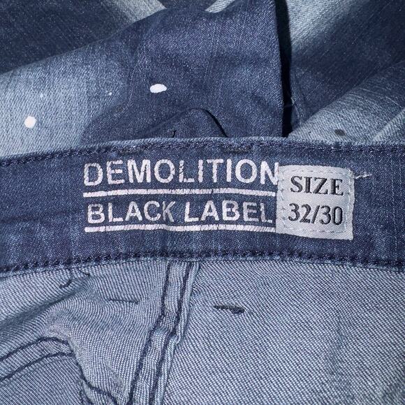 Demolition distressed blue jeans waist size 32 - Picture 7 of 7